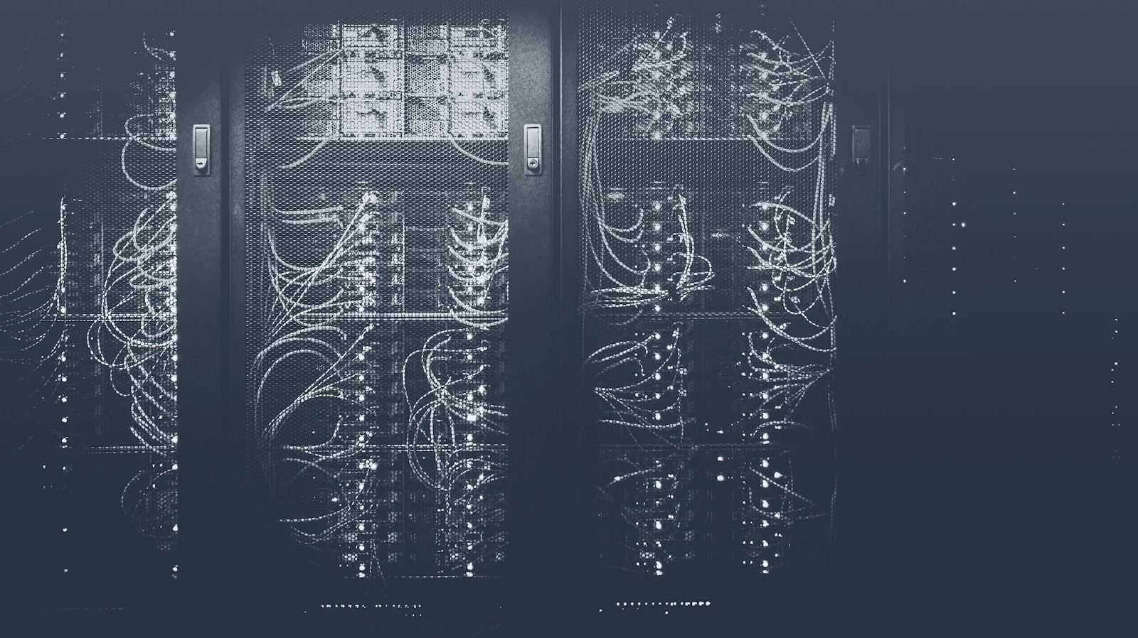 Server racks and network cabling in a data centre