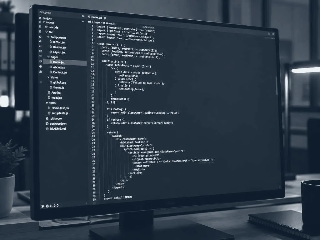 Code on a monitor