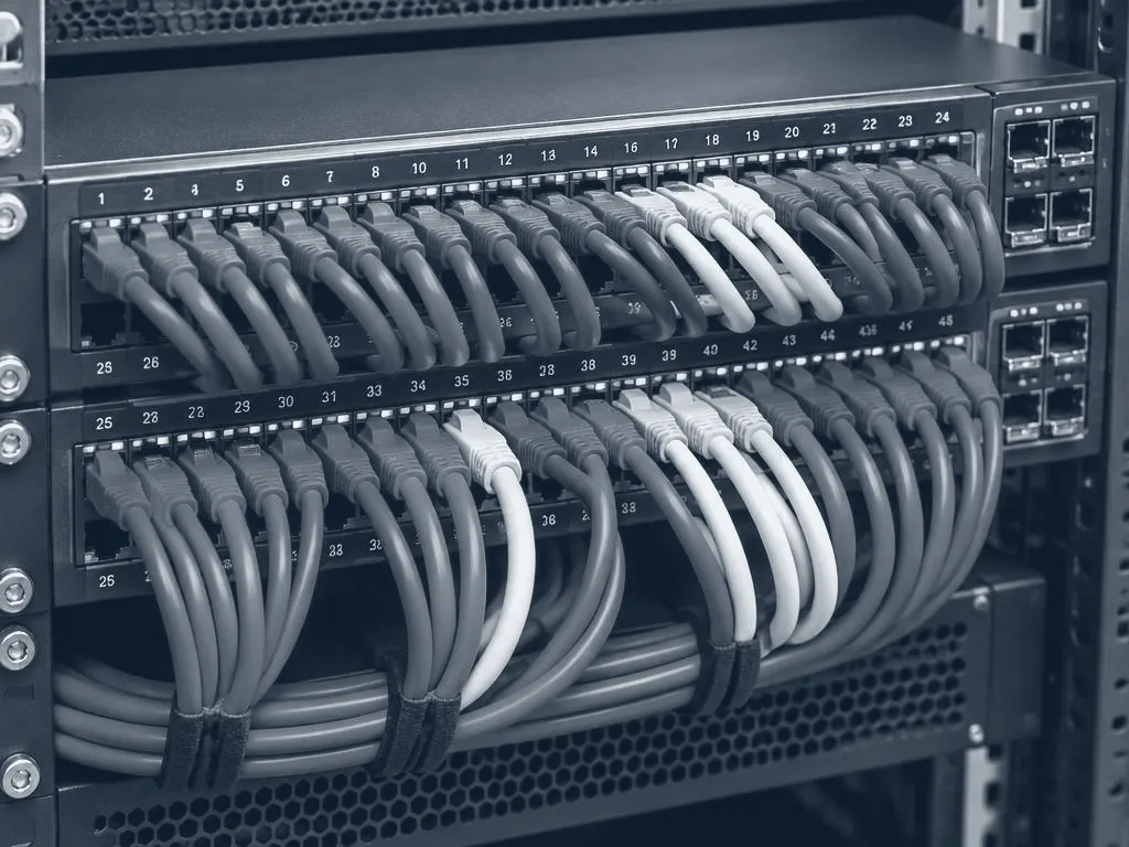 Network switch with patch cables